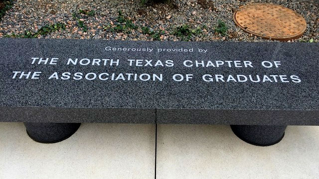 This bench was donated to the Center for Character and Leadership Development (CCLD) by our North Texas Chapter of the Association of Graduates